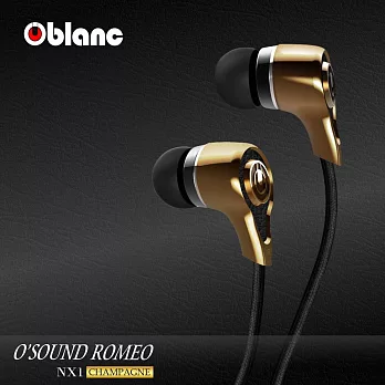 【Oblanc】NX1奢華香檳金 高傳真細緻演譯，聆聽百萬音響的最短捷徑，重低音搖滾入耳式耳機