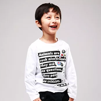 【C.H.K.】男童趣味印花長袖T恤120白