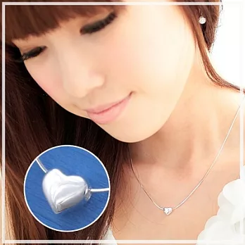 【維克維娜】微甜愛戀。銀亮愛心設計款 925純銀項鍊