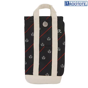 日本ROOTOTE領帶布購物袋造型帆布筆袋-深藍(748703)
