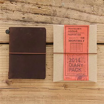 MIDORI Traveler’s Notebook 2014 PA月間手帳棕