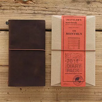 MIDORI Traveler’s Notebook 2014月間手帳棕