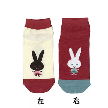 Shinzi Katoh 插畫風短襪-黑白小兔