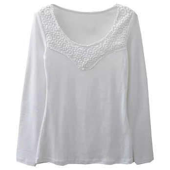 ROSE.女孩磨毛花領長T5色 白系