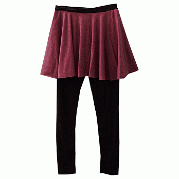 ROSE.秋冬色人氣款舒服磨毛彈性褲裙5色 酒紅系