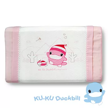 【KU.KU酷咕鴨】涼感兒童枕。粉