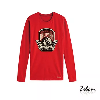 【男人幫Man’s Shop】AZ006*【純棉長袖圓領T恤-美式經典復古大聯盟】紅色 S號