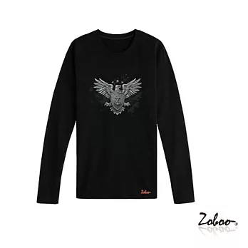 【男人幫Man’s Shop】AZ005*【純棉長袖圓領T恤-美式經典老鷹軍徽】黑色 S號