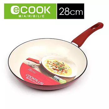 陶瓷不沾鍋 平底鍋 推薦 樂扣樂扣E-cook快樂主婦平煎鍋-28cm紅