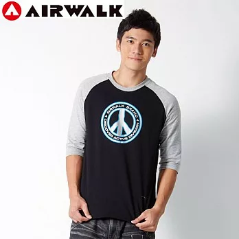 【美國 AIRWALK】AIRWALK BRAND長袖圓領Tee-男XL黑-XL