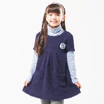 【C.H.K.】女童高領假兩件連身裙115深紫