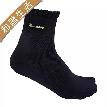 【和諧生活有機棉】運動襪 黑色25-27cm