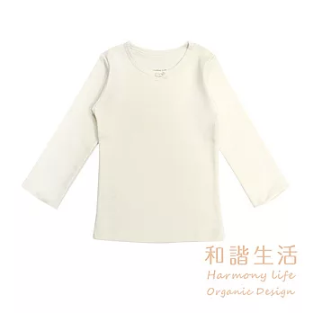 【和諧生活有機棉】女童長袖內衣4號-原棉米白