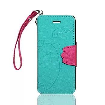 Hi Fasion iPhone 5/5S 發熊的肉球站立皮套綠桃色