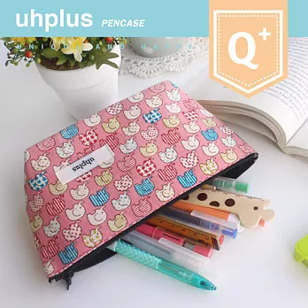 uhplus Q-plus寬底筆袋/ 童趣小象