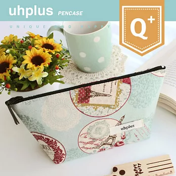 uhplus Q-plus寬底筆袋/ Bonjour日安艾菲爾