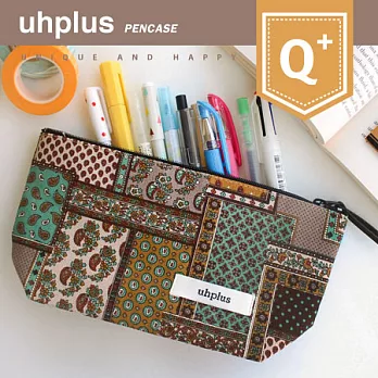 uhplus Q-plus寬底筆袋/ 伊爾姆花園
