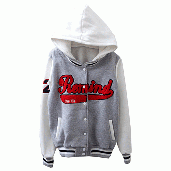 ROSE.韓妞流行刷毛厚棒球外套3色灰系