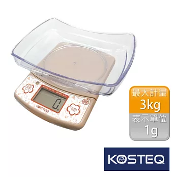 福爾摩莎多功能附盆廚房料理電子秤-3kg-咖啡