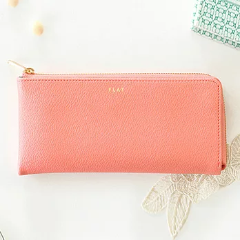 Flat 皮革轉角包(L)-玫瑰粉