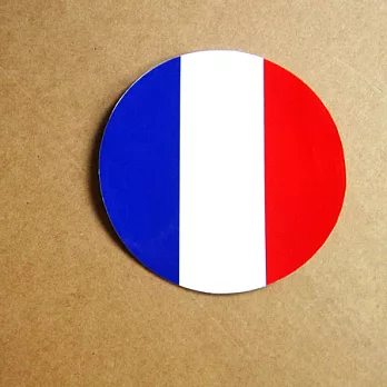 【國旗商品創意館】法國旗圓形抗UV、防水貼紙/France/世界多國款可選購
