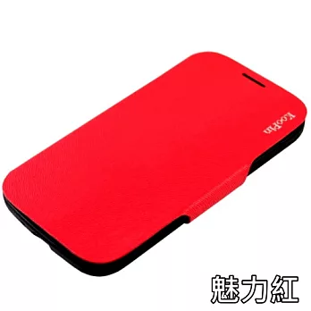 KooPin Apple iPhone 5C 貂紋薄型 可立式側掀皮套魅力紅