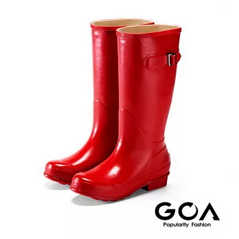 GOA 七彩摩登長筒雨靴36紅