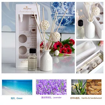 日式清新無火香薰精油禮盒-海洋 檀香 薰衣草任選 陶瓷藤球香薰 室內精油香熏香芬海洋