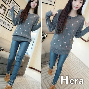 【Hera】赫拉 復古磨破顯瘦修臀窄管牛仔褲(藍色)27號