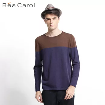 【Bés Carol】男機洗羊毛上衣XL藏青藍