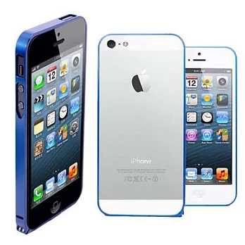 iPhone5/5S 加強版 超薄0.7MM 金屬邊框-鎖螺絲版(深藍)