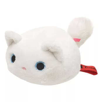 San-X 小襪貓貓圓圓系列毛絨公仔零錢包。小白貓