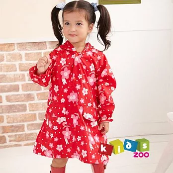 【kids zoo】紅色花兔兔造型長版雨衣M紅色