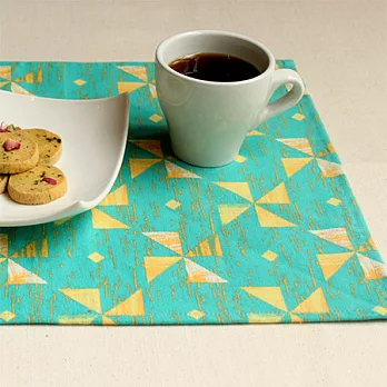 印花樂拼木紋系列-單面餐墊_水塘綠色(單入)