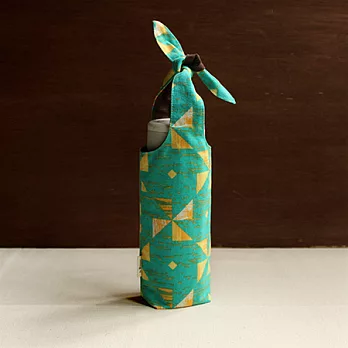 印花樂拼木紋系列-兔耳保溫袋/水塘綠色