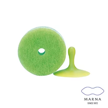 【MARNA】廚房菜瓜布附吸盤(綠)