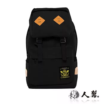 【男人幫】B0410*容量大耐用戶外【潮流豬鼻子厚磅多功能後背包】登山包,旅行包黑色