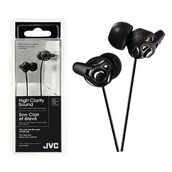 JVC 高音質立體聲耳道耳機(黑色)HAFX40B