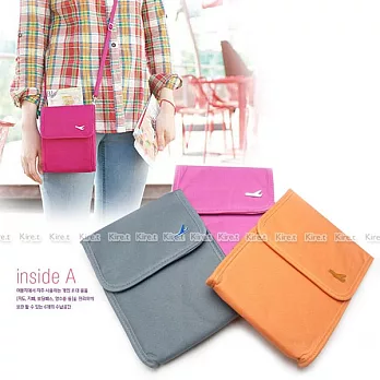 神綺町韓版旅行多功能單肩斜跨側背護照收納包-手機 零錢包 旅遊收納灰