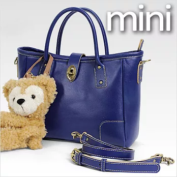 【LUKA】「mini‧簡約」真皮包(寶藍)