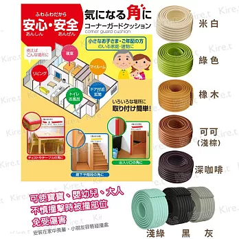 多功能加寬超柔軟嬰幼兒安全防撞條400cm附3M膠條 防撞護條/防撞泡棉 幼兒老人淺棕