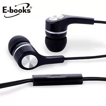 E-books S5 線控接聽入耳式耳機麥克風-黑