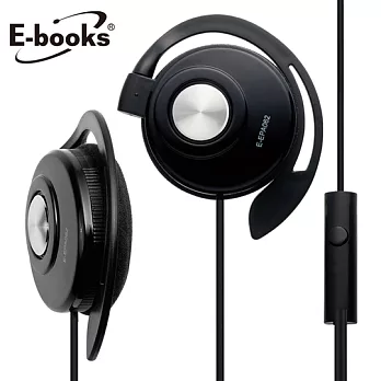 E-books S9 線控接聽耳掛耳機麥克風-黑