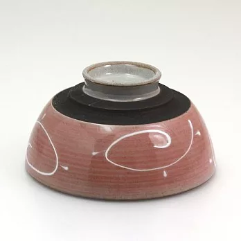 <有田燒>輕鬆端飯碗(一珍唐草,紅)