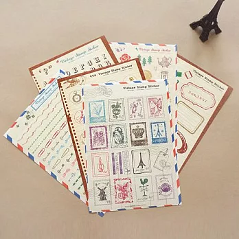 復刻色彩郵戳貼紙組(6入)