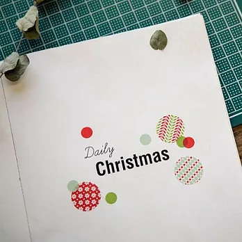 自然系粉彩和紙標籤貼(4入)-03 daily xmas
