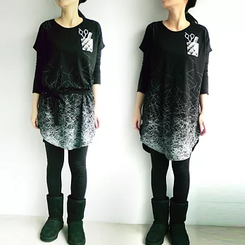 :Urb.【修修髮】女/長橢圓附繩多穿款FREE黑色