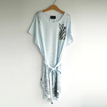 :Urb.【修修髮】女/長橢圓附繩多穿款FREE微藍白