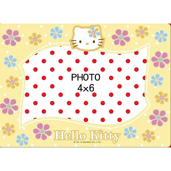 Hello Kitty 4*6無痕壁貼相框黃