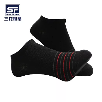【三花棉業】60-3_三花細條紋隱形襪(襪子/短襪)黑
